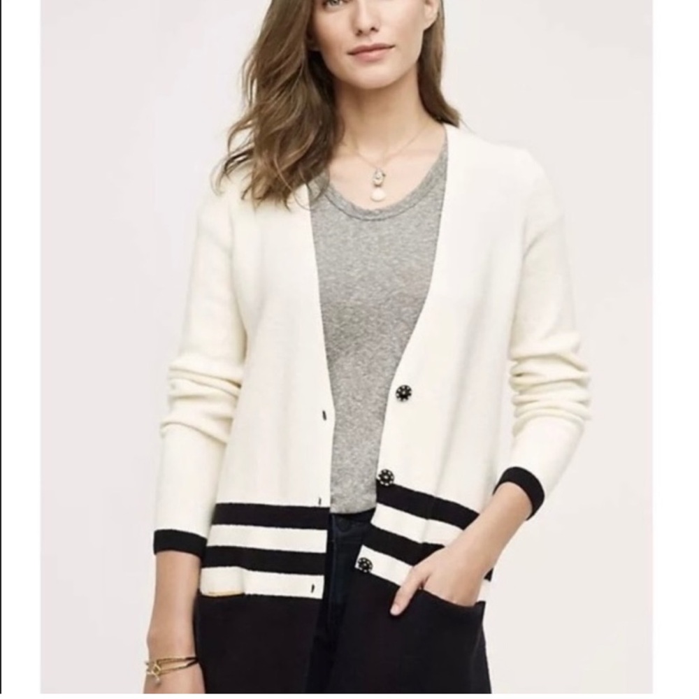 Anthropologie Angel of The North Varsity Cardigan Sweater Size S